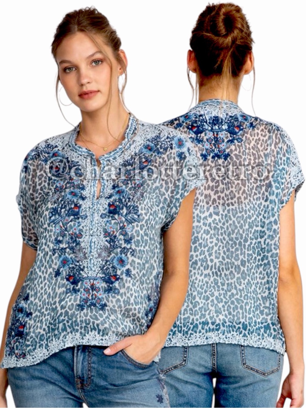 Johnny Was • BIYA Bluewell Silk Blouse